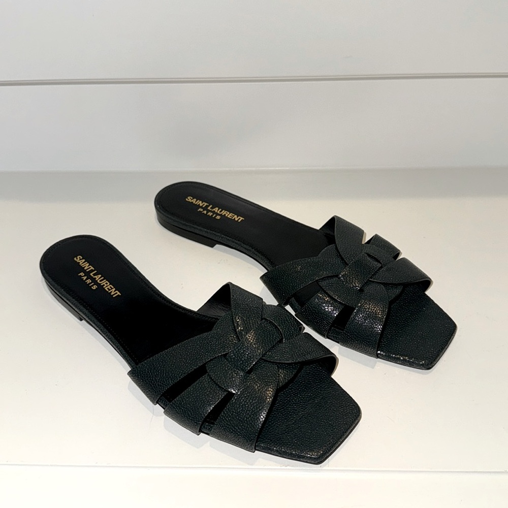 EUC Yves Saint Laurent Tribute Woven Flat Sandal 40